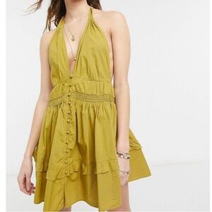 Free People Sail Away Halter Dress Tunic Backless Dress Boho
